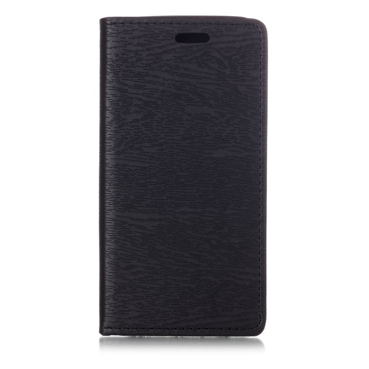 Auto-absorbing Tree Bark Texture Leather Flip Case for Huawei P20 - Black-1