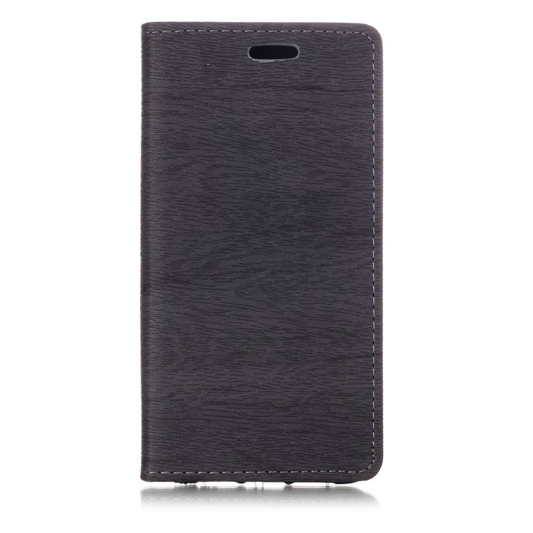 Auto-absorbing Tree Bark Texture Leather Folio Cover Accessory for Huawei P20 - Grey-1