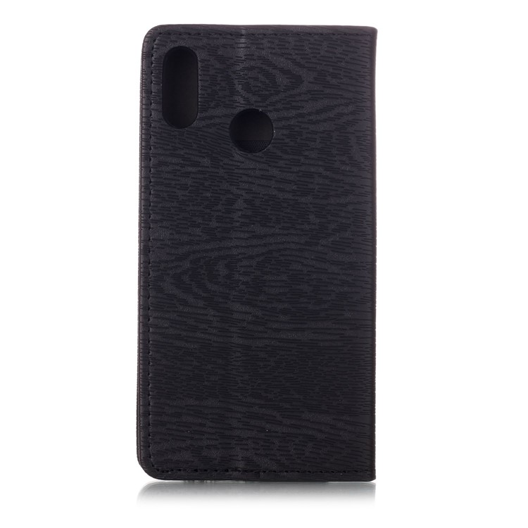 Auto-absorbing Tree Bark Texture Leather Card Holder Cover for Huawei P20 Lite / Nova 3e (China) - Black-3