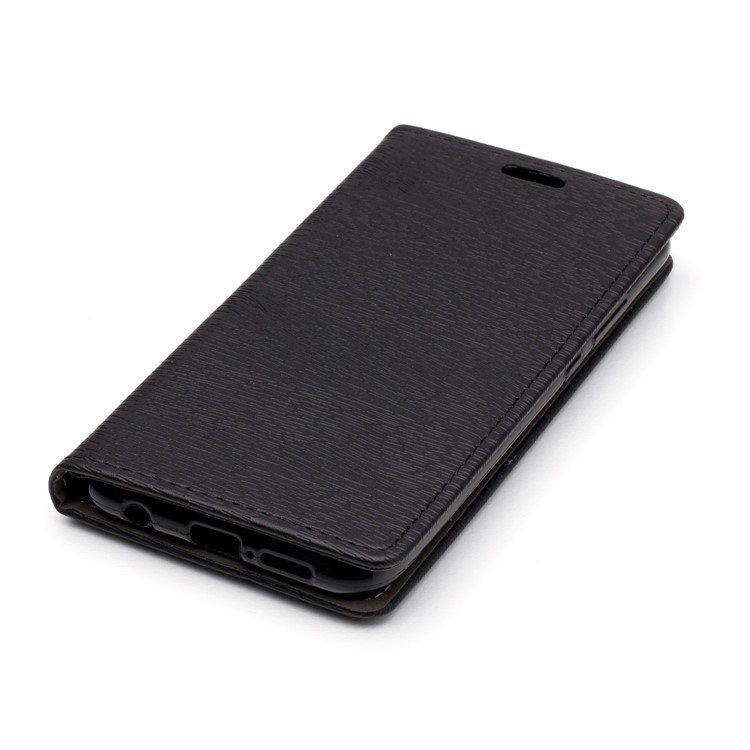Auto-absorbing Tree Bark Texture Leather Card Holder Cover for Huawei P20 Lite / Nova 3e (China) - Black-6
