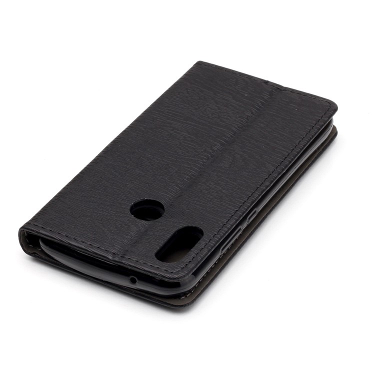 Auto-absorbing Tree Bark Texture Leather Card Holder Cover for Huawei P20 Lite / Nova 3e (China) - Black-7