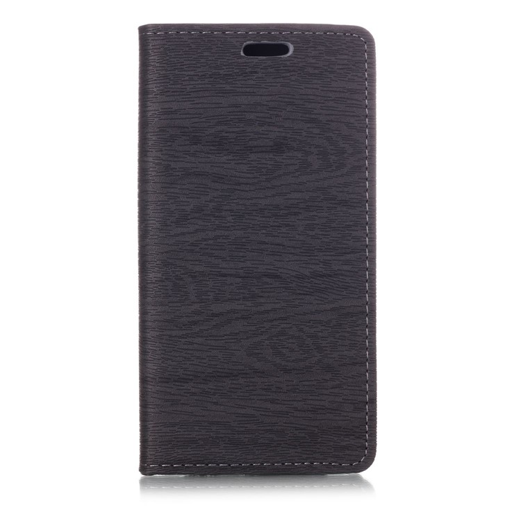 Auto-absorbing Tree Bark Texture Leather Flip Mobile Casing for Huawei P20 Lite / Nova 3e (China) - Grey-1
