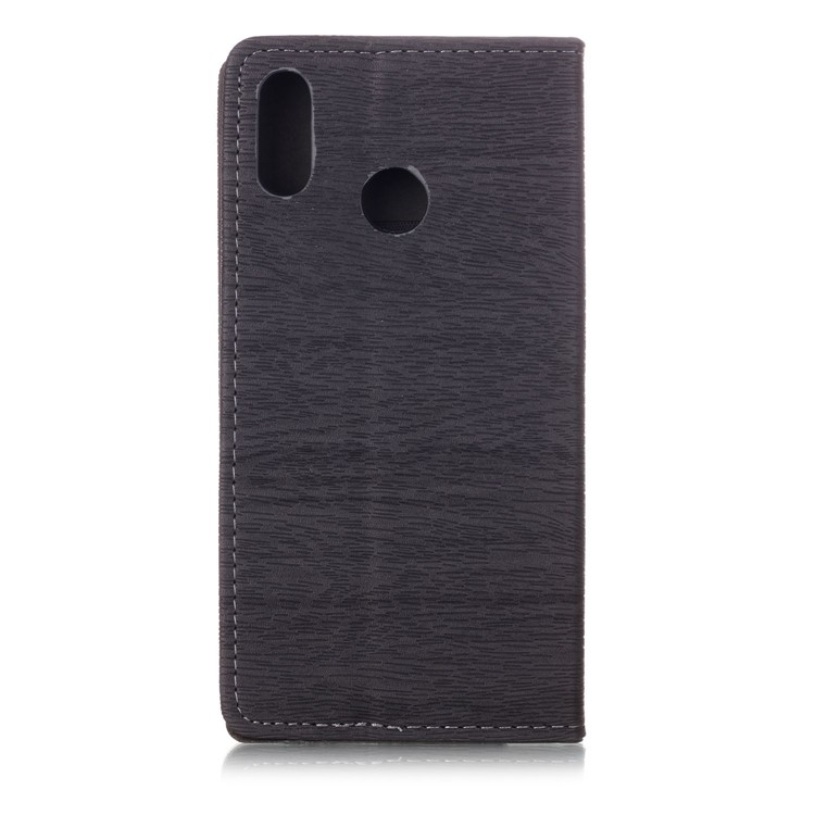 Auto-absorbing Tree Bark Texture Leather Flip Mobile Casing for Huawei P20 Lite / Nova 3e (China) - Grey-2