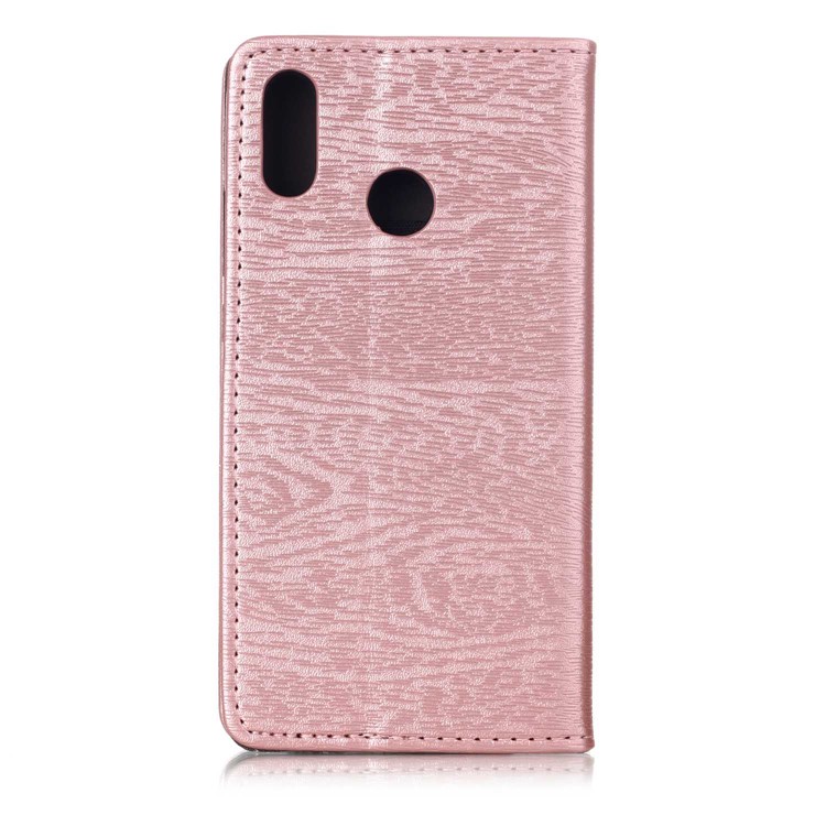 Auto-absorbing Tree Bark Texture Leather Protection Cover Case for Huawei P20 Lite / Nova 3e (China) - Rose Gold-2