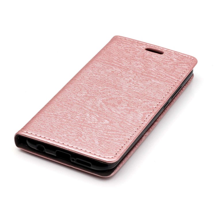 Auto-absorbing Tree Bark Texture Leather Protection Cover Case for Huawei P20 Lite / Nova 3e (China) - Rose Gold-4