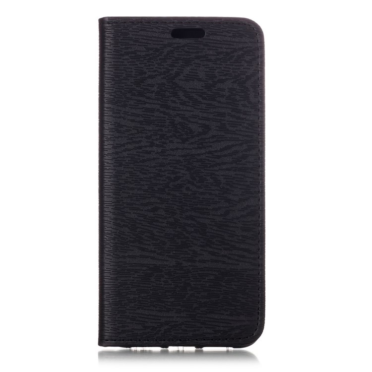 Auto-absorbing Tree Bark Texture Leather Case with Card Holders for Huawei P20 Pro - Black-2