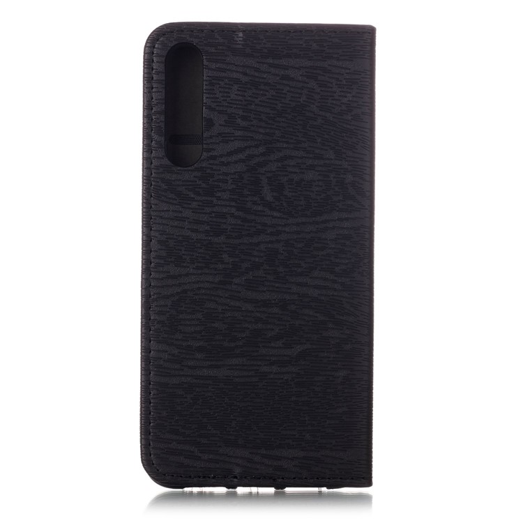 Auto-absorbing Tree Bark Texture Leather Case with Card Holders for Huawei P20 Pro - Black-3