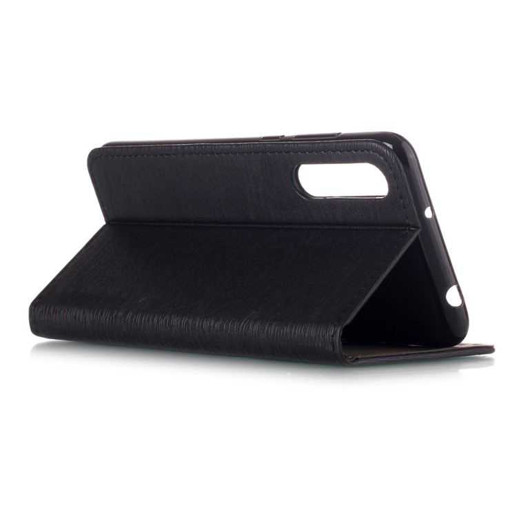 Auto-absorbing Tree Bark Texture Leather Case with Card Holders for Huawei P20 Pro - Black-5