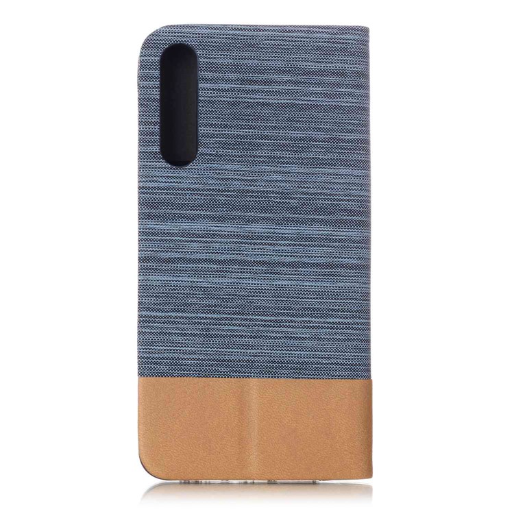 For Huawei P20 Pro Canvas Leather Phone Protection Folio Cover with Stand - Baby Blue-2