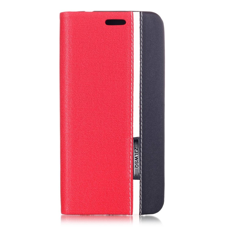 Contrast Color PU Leather Stand Mobile Phone Shell with Card Holder for Huawei P20 Pro - Red-2