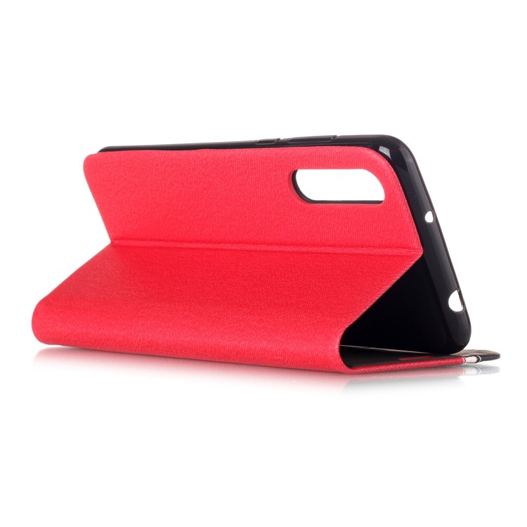 Contrast Color PU Leather Stand Mobile Phone Shell with Card Holder for Huawei P20 Pro - Red-5