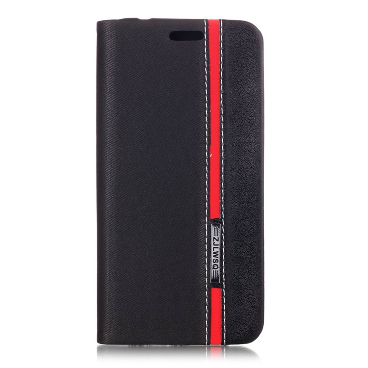 Contrast Color PU Leather Stand Card Holder Phone Case for Huawei P20 Pro - Black-1