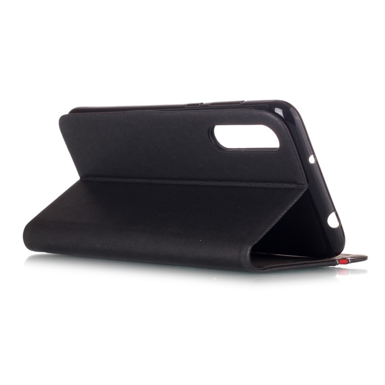 Contrast Color PU Leather Stand Card Holder Phone Case for Huawei P20 Pro - Black-3