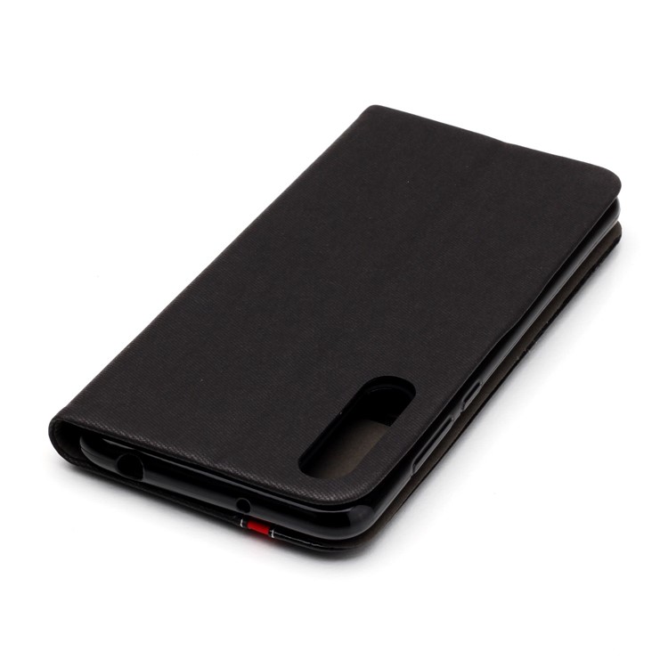 Contrast Color PU Leather Stand Card Holder Phone Case for Huawei P20 Pro - Black-5