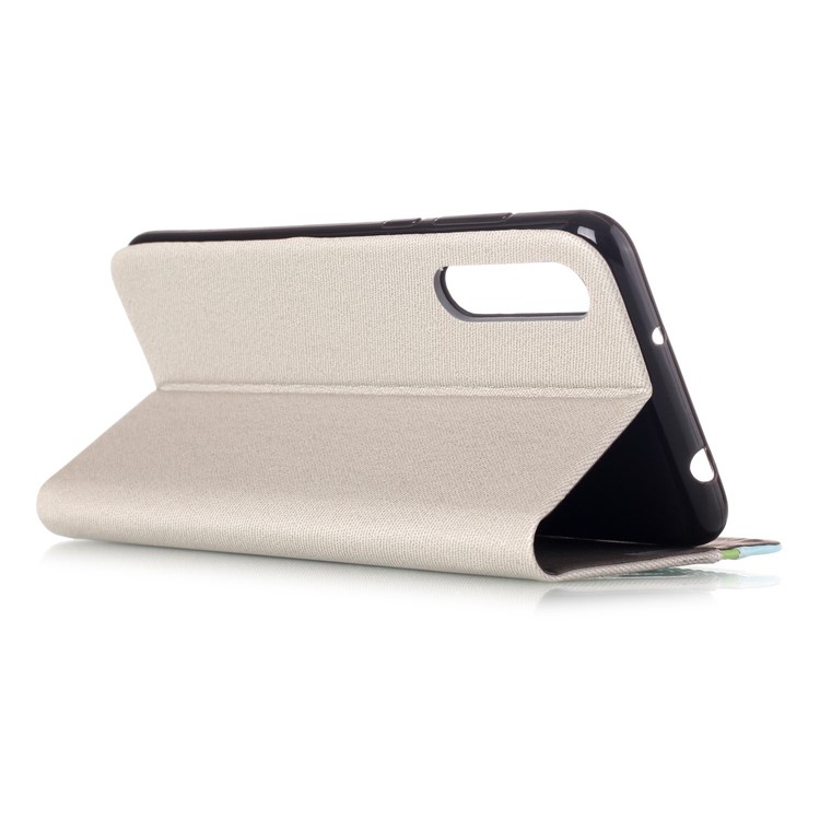 Contrast Color PU Leather Stand Card Holder Cellphone Cover Shell for Huawei P20 Pro - Grey-3
