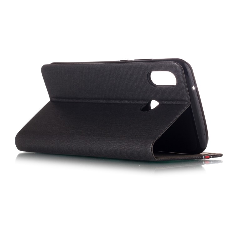 Contrast Color Card Holder Leather Stand Cover Case for Huawei P20 Lite / Nova 3e - Black-4