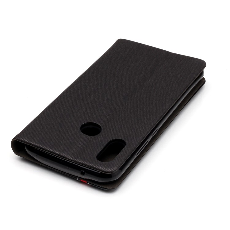 Contrast Color Card Holder Leather Stand Cover Case for Huawei P20 Lite / Nova 3e - Black-6