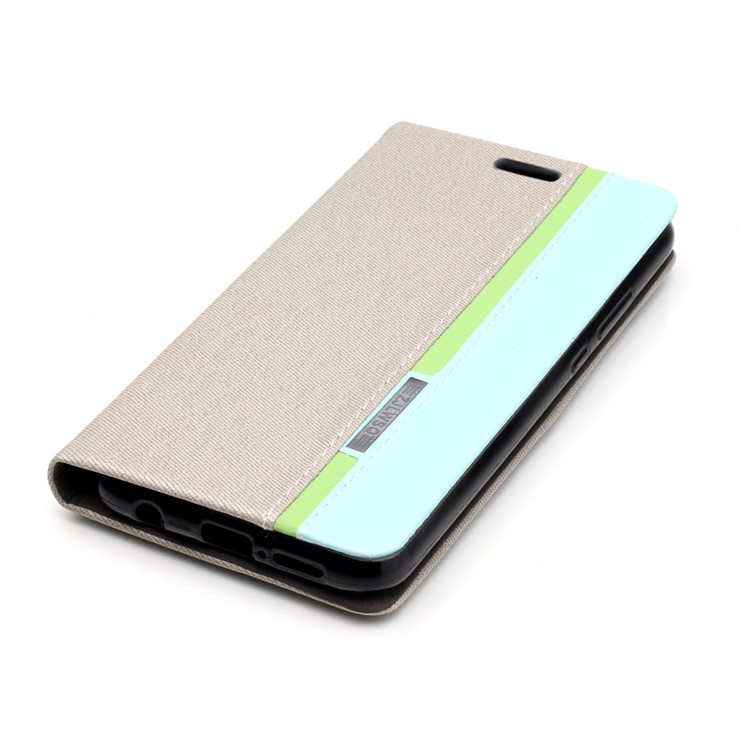 Contrast Color Card Holder Leather Stand Phone Cover for Huawei P20 Lite / Nova 3e - Grey-4