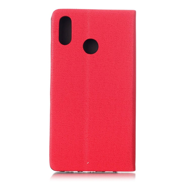 Contrast Color PU Leather Stand Card Holder Mobile Phone Shell for Huawei P20 Lite / Nova 3e - Red-2