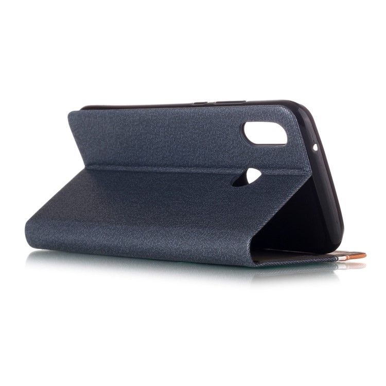 Contrast Color Card Holder Leather Phone Case Accessory for Huawei P20 Lite / Nova 3e - Dark Blue-4