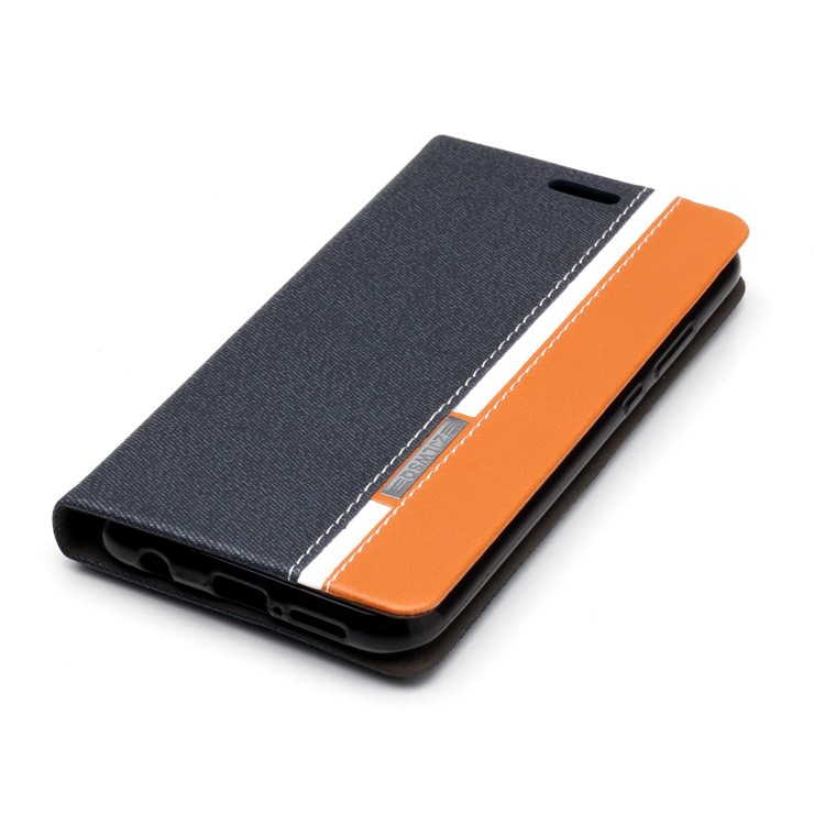 Contrast Color Card Holder Leather Phone Case Accessory for Huawei P20 Lite / Nova 3e - Dark Blue-5