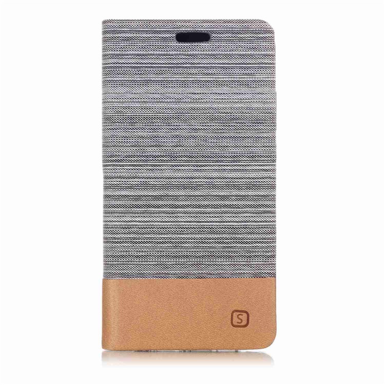 Assorted Color Canvas Leather Case with Card Slot for Huawei P20 Lite / Nova 3e - Light Grey-2
