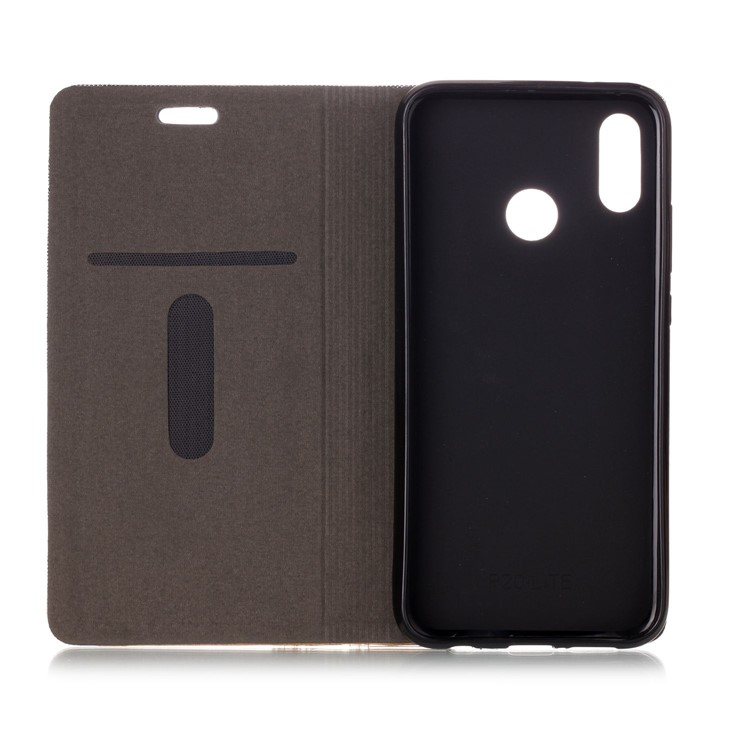 Assorted Color Canvas Leather Case with Card Slot for Huawei P20 Lite / Nova 3e - Light Grey-4