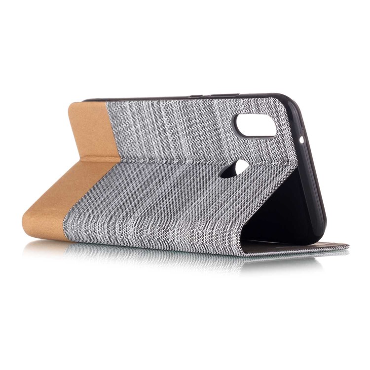 Assorted Color Canvas Leather Case with Card Slot for Huawei P20 Lite / Nova 3e - Light Grey-5