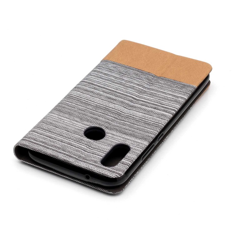 Assorted Color Canvas Leather Case with Card Slot for Huawei P20 Lite / Nova 3e - Light Grey-7