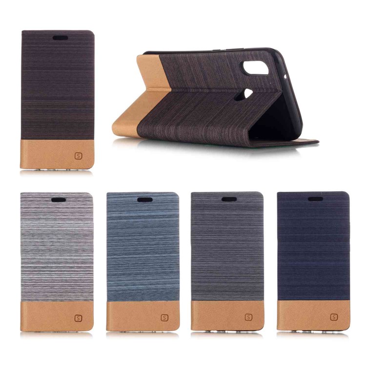Assorted Color Canvas Leather Case with Card Slot for Huawei P20 Lite / Nova 3e - Light Grey-8