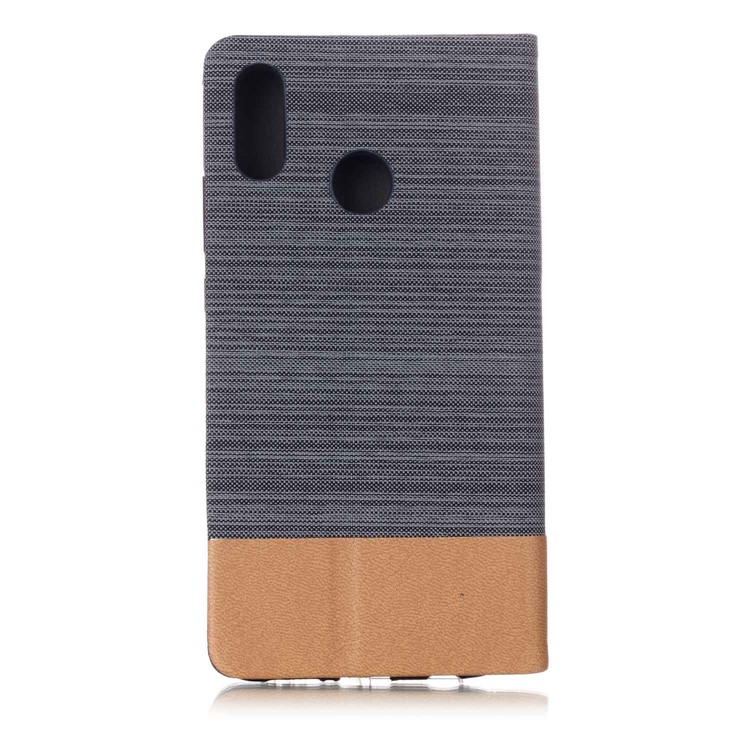 Assorted Color Canvas Leather Flip Stand Cover for Huawei P20 Lite / Nova 3e - Dark Grey-2