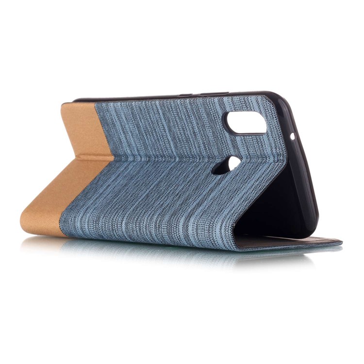 Assorted Color Canvas Leather Card Holder Phone Shell for Huawei P20 Lite / Nova 3e - Baby Blue-3