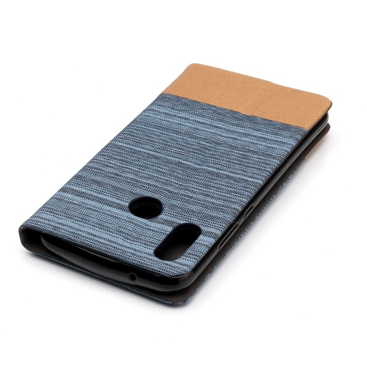 Assorted Color Canvas Leather Card Holder Phone Shell for Huawei P20 Lite / Nova 3e - Baby Blue-5