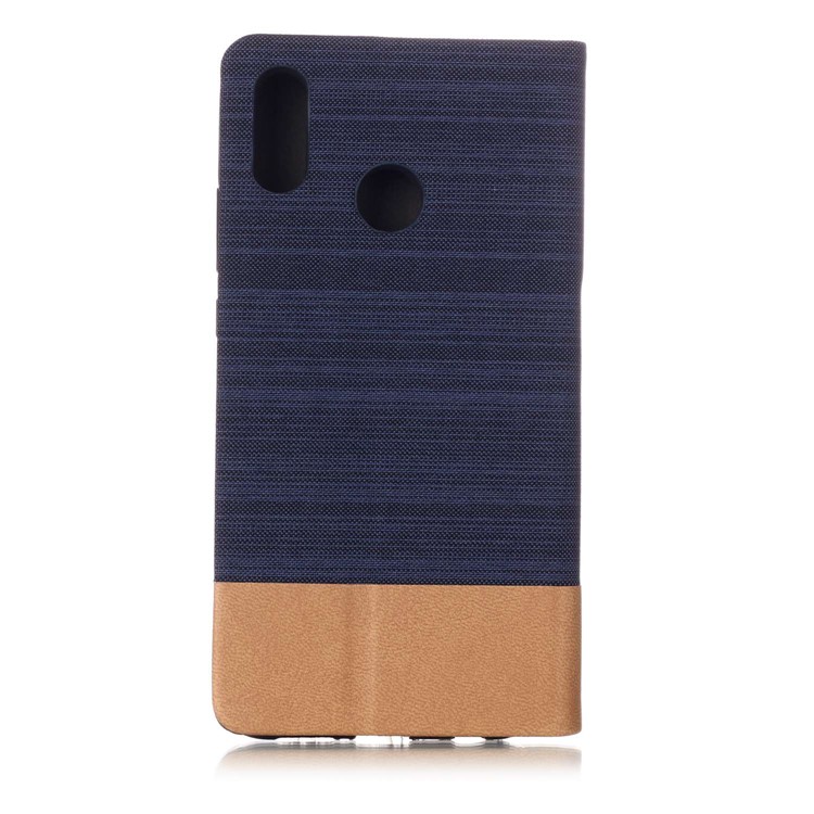 Assorted Color Card Holder Canvas Leather Protection Mobile Phone Case for Huawei P20 Lite / Nova 3e - Dark Blue-2