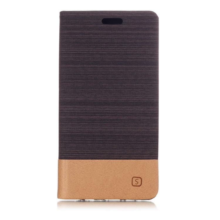 Assorted Color Canvas Leather Mobile Casing with Card Slot for Huawei P20 Lite / Nova 3e - Coffee-1
