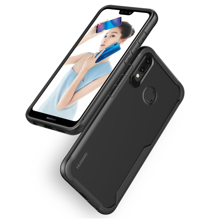 Shock Absorption PC + TPU Hybrid Cell Phone Case for Huawei P20 Lite/Nova 3e - Black-2
