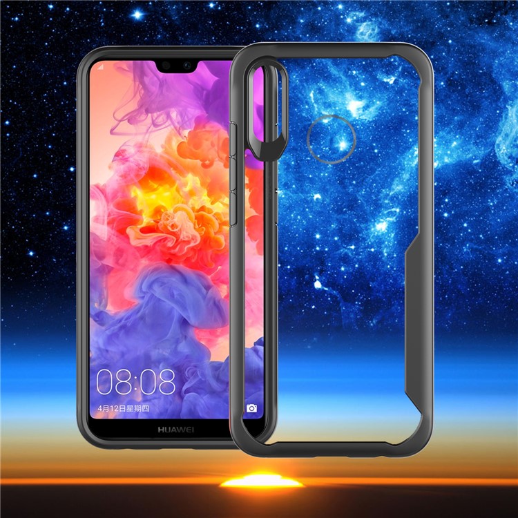 Shock Absorption PC + TPU Hybrid Cell Phone Case for Huawei P20 Lite/Nova 3e - Black-4