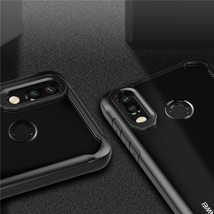 Shock Absorption PC + TPU Hybrid Cell Phone Case for Huawei P20 Lite/Nova 3e - Black-8