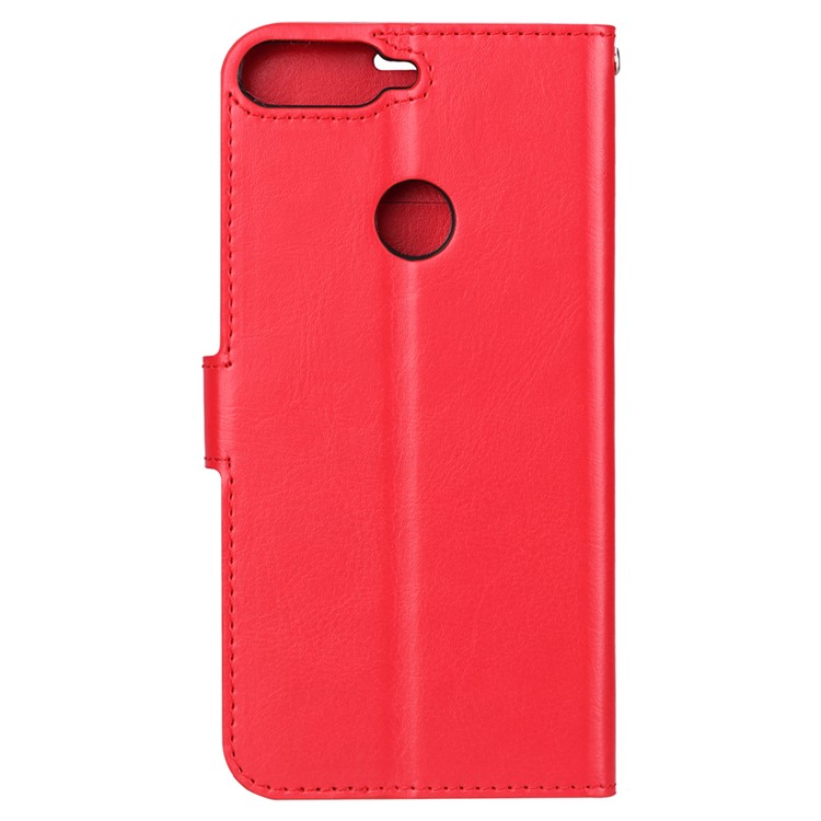 Crazy Horse Texture Wallet Stand Leather Shell Case for Huawei Y7 Prime (2018)/Honor 7C/Enjoy 8/ Nova 2 lite - Red-3