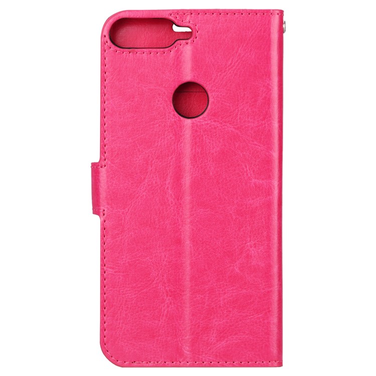 Crazy Horse Texture Wallet Stand Leather Phone Case for Huawei Y7 Prime (2018)/Honor 7C/Enjoy 8/ Nova 2 lite - Rose-3