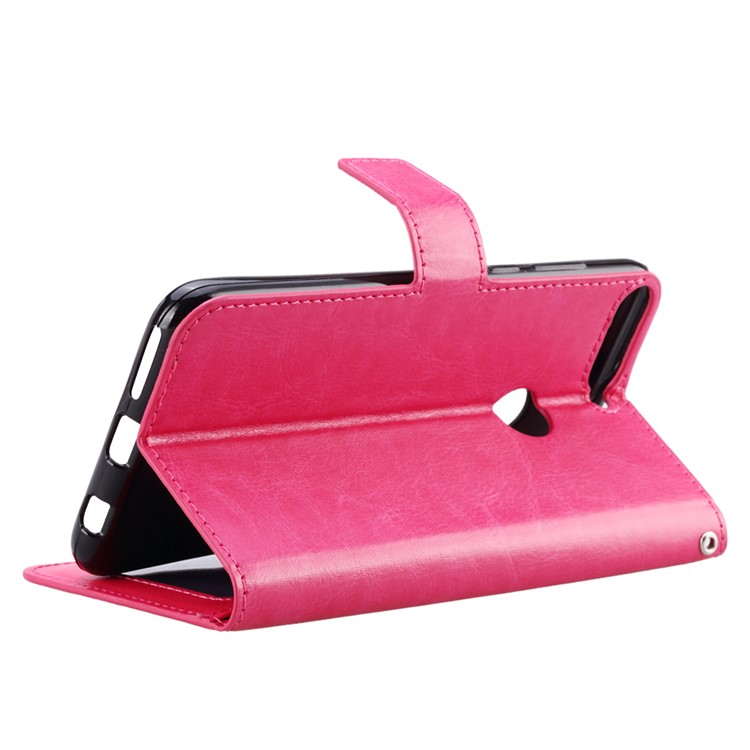 Crazy Horse Texture Wallet Stand Leather Phone Case for Huawei Y7 Prime (2018)/Honor 7C/Enjoy 8/ Nova 2 lite - Rose-5