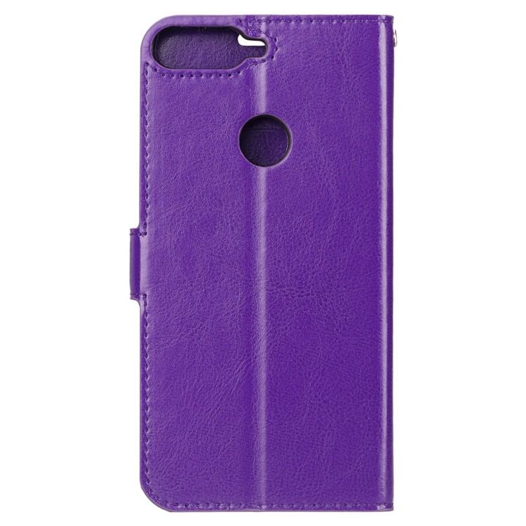 Crazy Horse Texture Wallet Stand Leather Phone Cover for Huawei Y7 Prime (2018)/Honor 7C/Enjoy 8/ Nova 2 lite - Purple-2