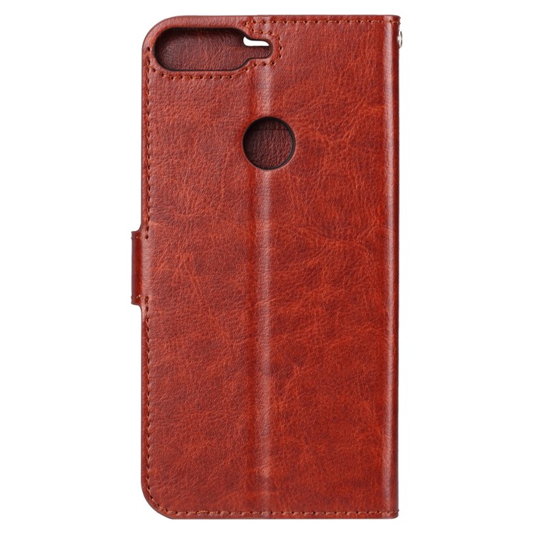 Crazy Horse Texture Wallet Stand Leather Mobile Casing for Huawei Y7 Prime (2018)/Honor 7C/Enjoy 8/ Nova 2 lite - Brown-3