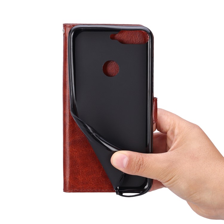 Crazy Horse Texture Wallet Stand Leather Mobile Casing for Huawei Y7 Prime (2018)/Honor 7C/Enjoy 8/ Nova 2 lite - Brown-6