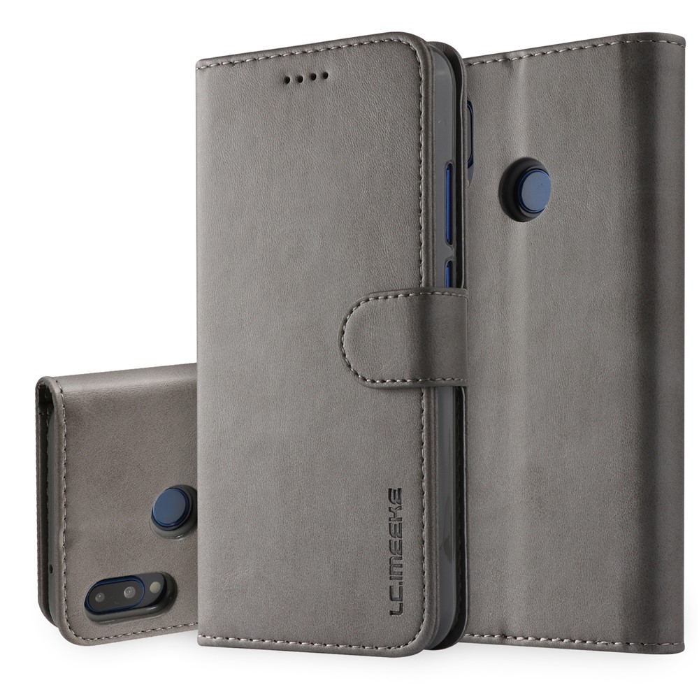 LC.IMEEKE Wallet Stand Leather Mobile Phone Cover for Huawei P20 Lite/Nova 3e - Grey-1