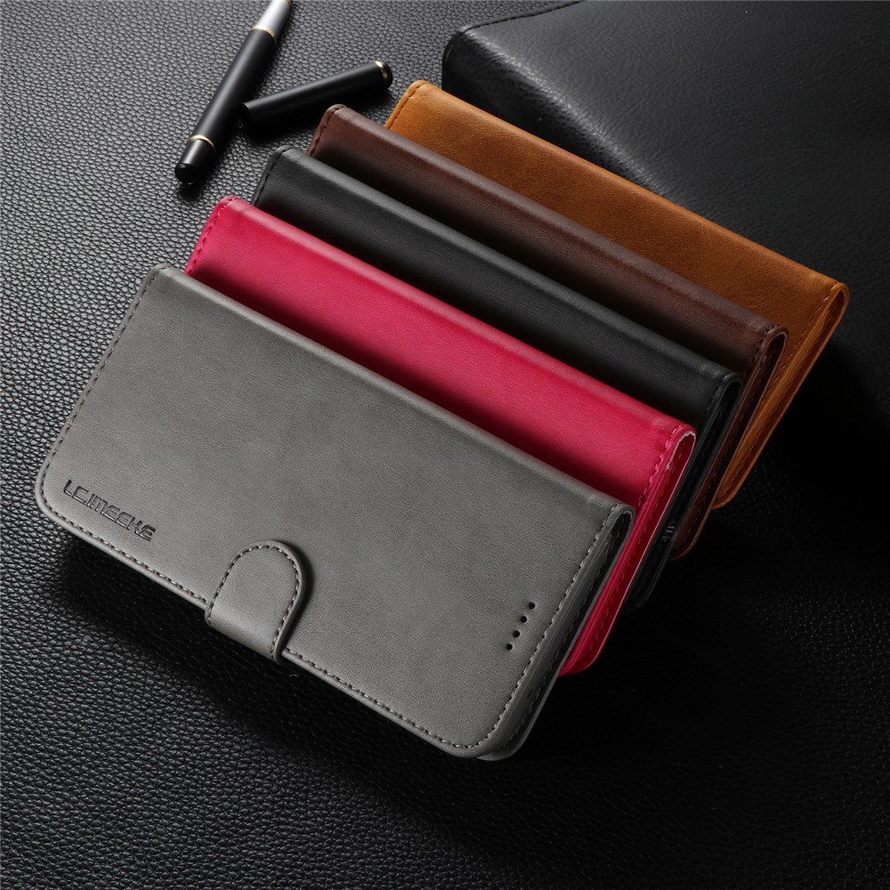 LC.IMEEKE Wallet Stand Leather Mobile Phone Cover for Huawei P20 Lite/Nova 3e - Grey-10