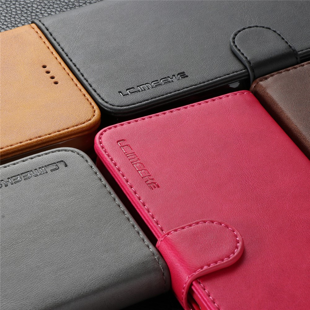 LC.IMEEKE Wallet Stand Leather Mobile Phone Cover for Huawei P20 Lite/Nova 3e - Grey-11