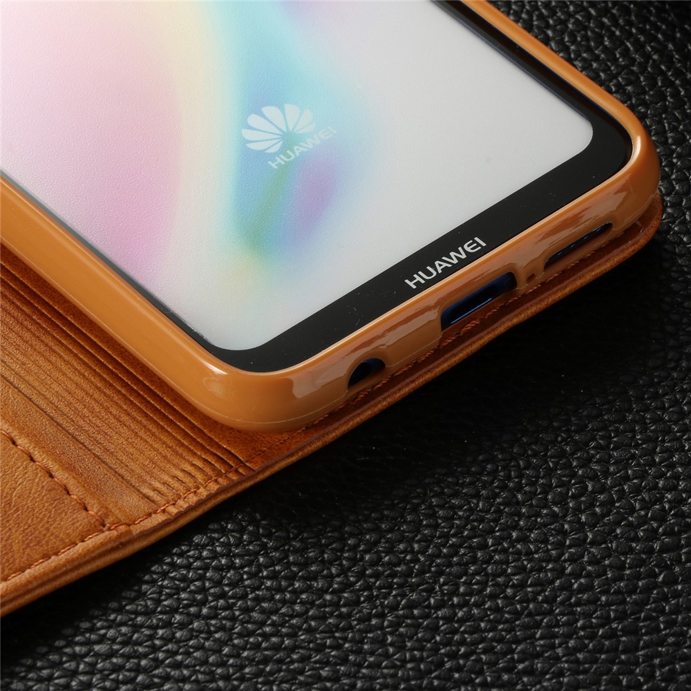 LC.IMEEKE Wallet Stand Leather Mobile Phone Casing for Huawei P20 Lite/Nova 3e - Brown-12
