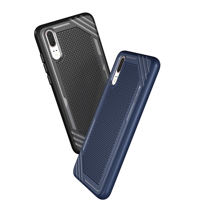 For Huawei P20 Anti-slip Armor TPU Mobile Phone Case - Black-7