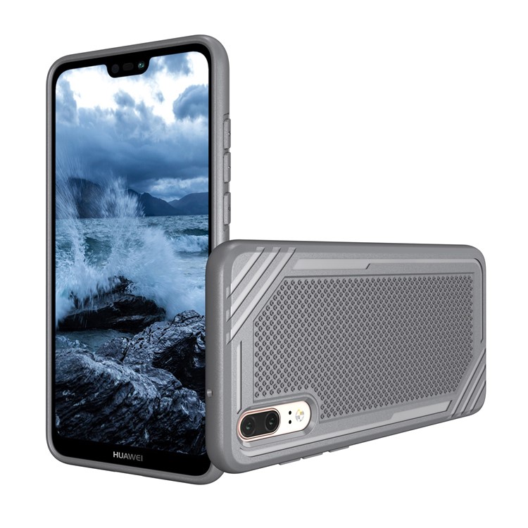 For Huawei P20 Anti-slip Armor TPU Mobile Phone Cover - Grey-2